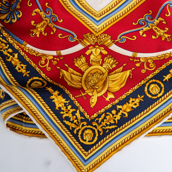 Vintage Gucci Chair Print Silk Scarf