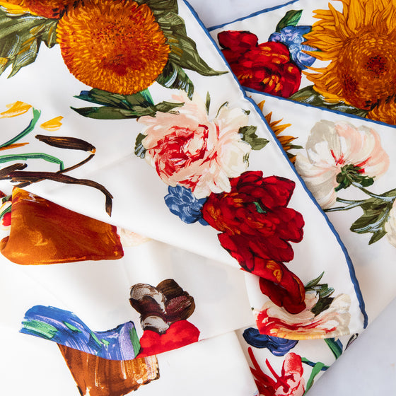 Gucci Silk Flower Pot Printed Scarf