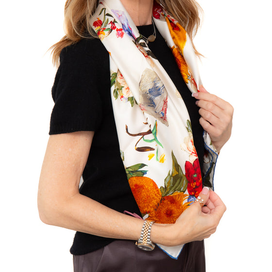Gucci Silk Flower Pot Printed Scarf