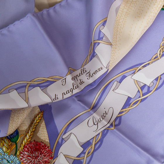 Gucci Silk I Cappelli Di Paglia Di Firenze Scarf