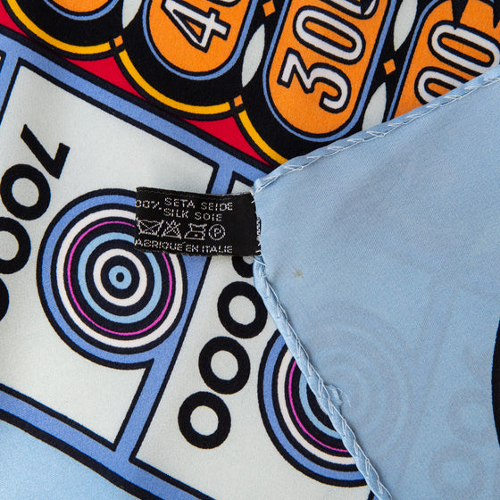 Moschino Pop Art Pinball Machine Super Hero Silk Scarf
