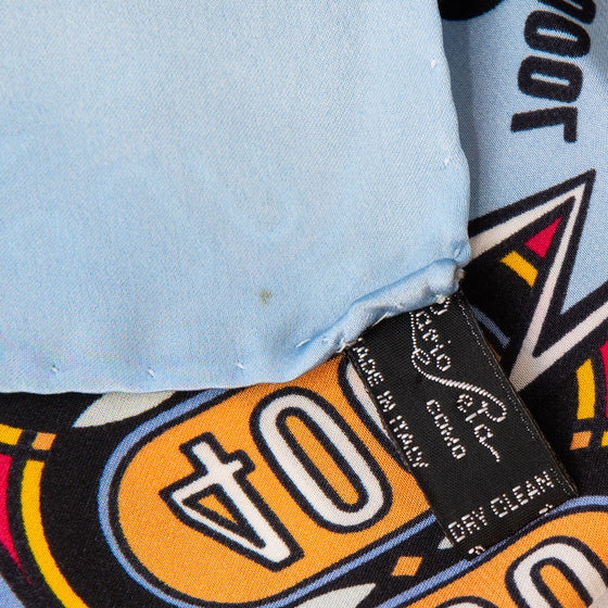 Moschino Pop Art Pinball Machine Super Hero Silk Scarf