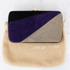 Sergio Rossi Purple Grey Black Suede Clutch Box Bag