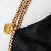 Stella McCartney Black Falabella Double  Chain Shoulder Bag