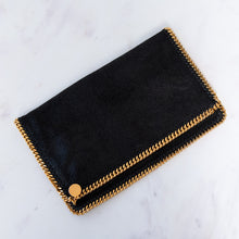  Stella McCartney Black Faux Leather Falabella Chain Clutch Bag