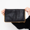 Stella McCartney Black Faux Leather Falabella Chain Clutch Bag