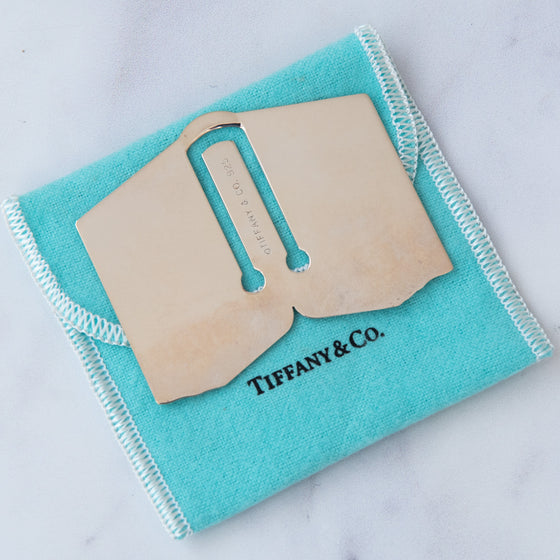 Tiffany & Co. Sterling Silver Bookmark Opened Book Shape