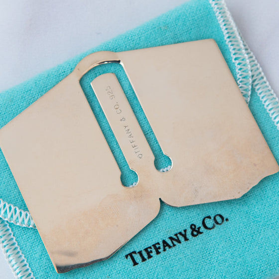 Tiffany & Co. Sterling Silver Bookmark Opened Book Shape