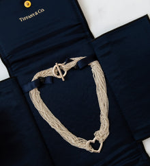  Tiffany & Co. 925  Silver Heart Multi Strand Necklace