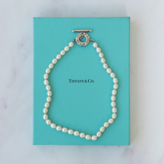 Tiffany & Co Fine Pearl Toggle Necklace