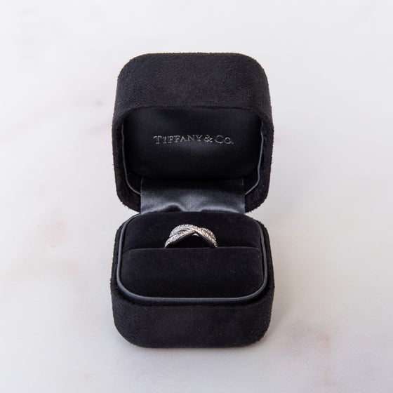 Tiffany and Co Diamond Set Infinity Ring In White Gold