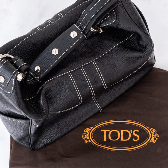 Tods Black Leather  Shoulder Bag