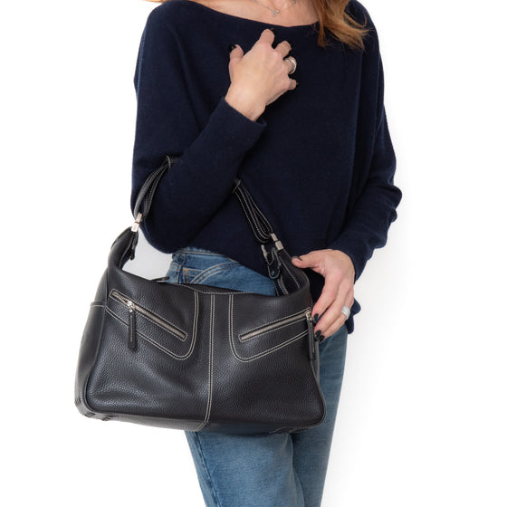 Tods Black Leather  Shoulder Bag