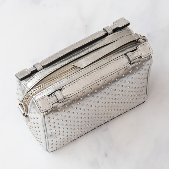 Tods Silver Don Convertible Clutch Crossbody Bag