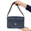 Tory Burch Navy Blue Kira Leather Shoulder Bag