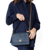 Tory Burch Navy Blue Kira Leather Shoulder Bag