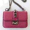 Valentino Garavani Magenta Pink Mini Rockstud Glam Lock Bag