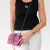 Valentino Garavani Magenta Pink Mini Rockstud Glam Lock Bag