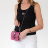 Valentino Garavani Magenta Pink Mini Rockstud Glam Lock Bag