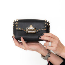  Valentino Garavani Rockstud Mini Black Leather Crossbody  Bag