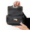 Valentino Garavani Rockstud Mini Black Leather Crossbody  Bag