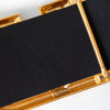 Valentino Garavani Metallic Gold V Logo Leather Belt