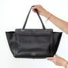 Valentino Garavani Rockstud  Black Leather Medium Trapeze Tote Bag