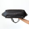 Valentino Garavani Rockstud  Black Leather Medium Trapeze Tote Bag