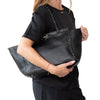 Valentino Garavani Rockstud  Black Leather Medium Trapeze Tote Bag