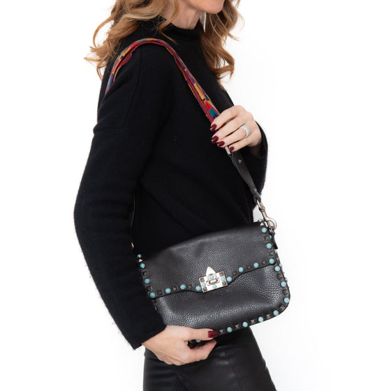 Valentino Garavani Black Leather Rockstud Bag