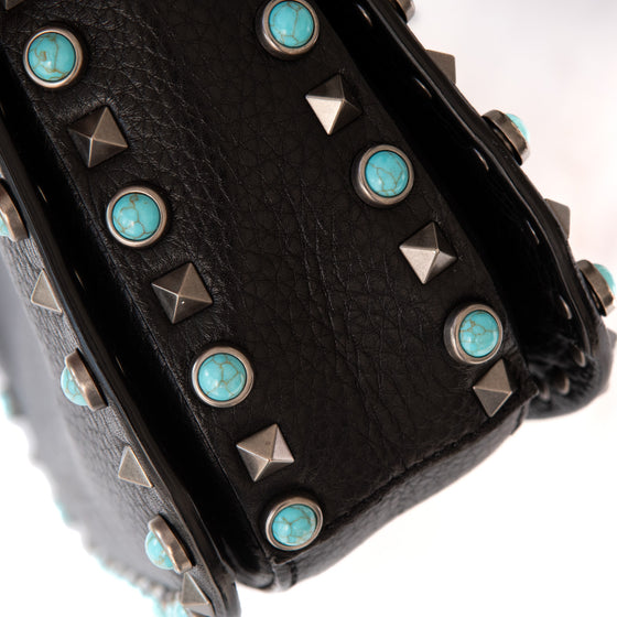 Valentino Garavani Black Leather Rockstud Bag