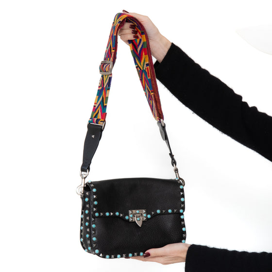 Valentino Garavani Black Leather Rockstud Bag