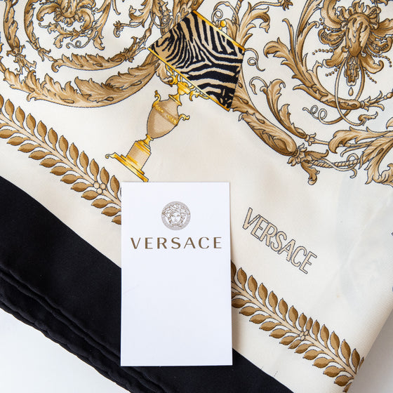 Versace Cream Silk Scarf