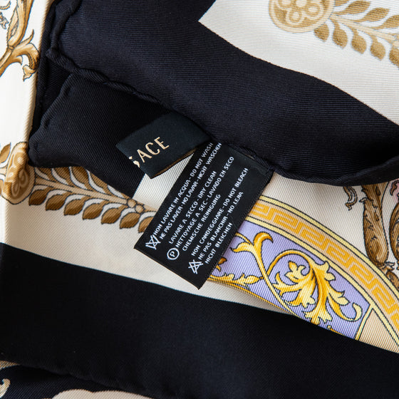 Versace Cream Silk Scarf