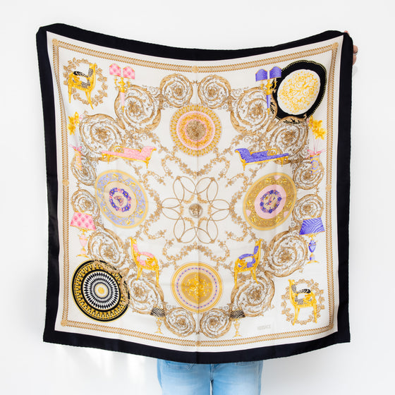 Versace Cream Silk Scarf