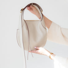  Victoria Beckham Off White Leather Half Moon Hobo Bag