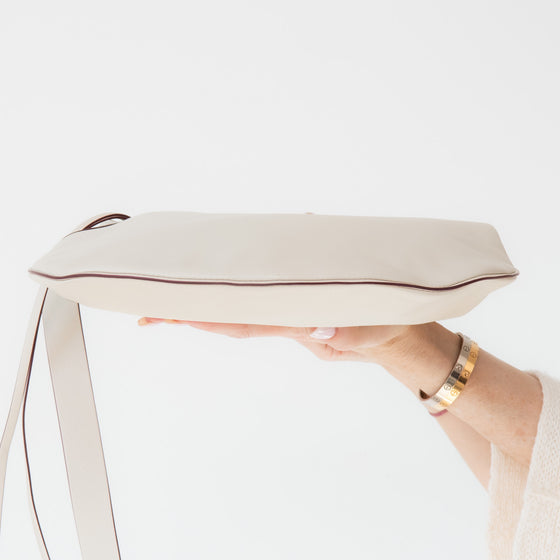Victoria Beckham Off White Leather Half Moon Hobo Bag