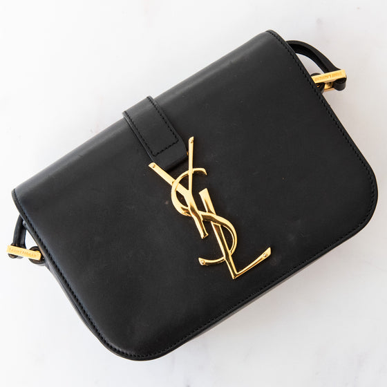 Saint Laurent Black Leather Monogramme Sac Université Crossbody Bag