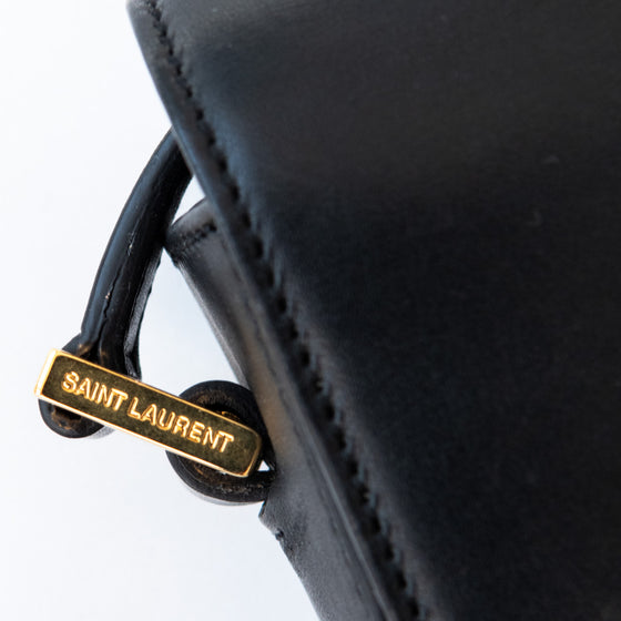 Saint Laurent Black Leather Monogramme Sac Université Crossbody Bag