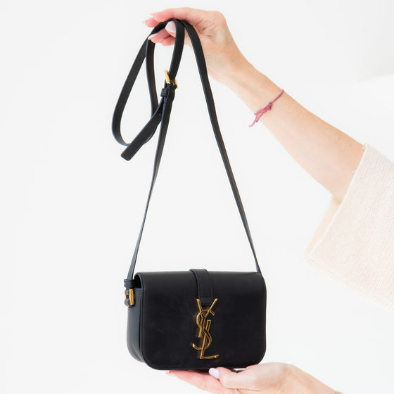 Saint Laurent Black Leather Monogramme Sac Université Crossbody Bag