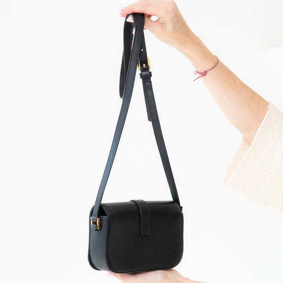 Saint Laurent Black Leather Monogramme Sac Université Crossbody Bag