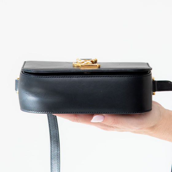 Saint Laurent Black Leather Monogramme Sac Université Crossbody Bag