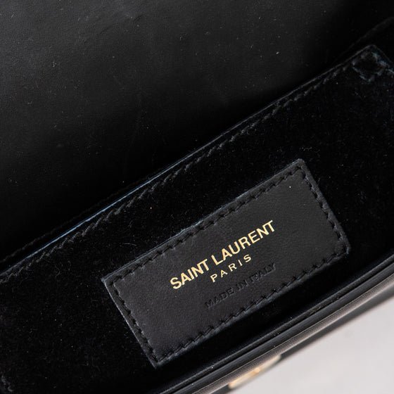 Saint Laurent Black Leather Monogramme Sac Université Crossbody Bag