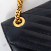 Saint Laurent Navy Leather Large  Envelope Shoulder Bag