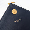 Saint Laurent Navy Leather Large  Envelope Shoulder Bag