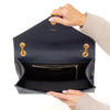 Saint Laurent Navy Leather Large  Envelope Shoulder Bag