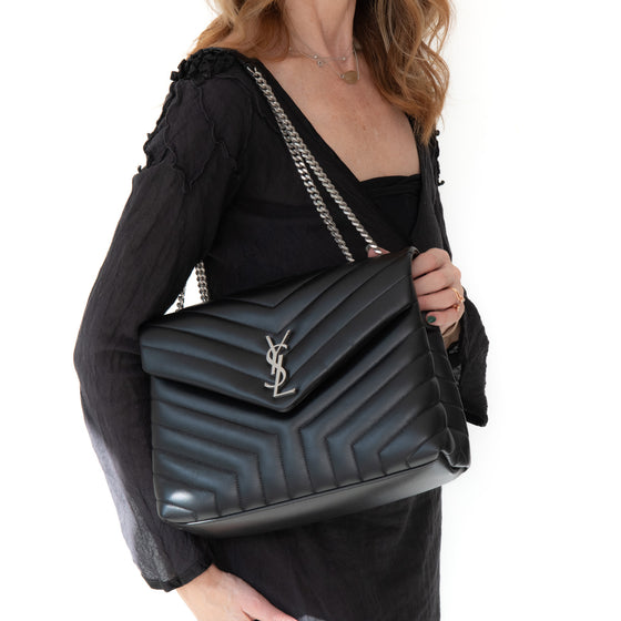 Saint Laurent Black Loulou Medium Bag