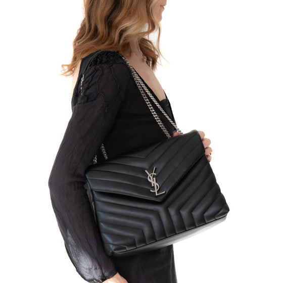 Saint Laurent Black Loulou Medium Bag