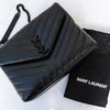 Saint Laurent  Loulou Medium Quilted Black Leather Shoulder Bag