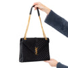 Saint Laurent Black Leather Large Envelope Shoulder Bag